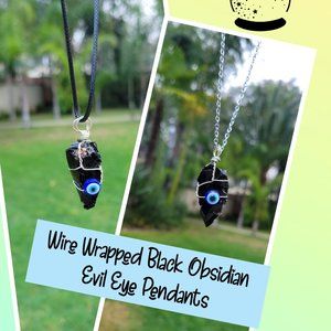 Black Obsidian Evil Eye Pendant